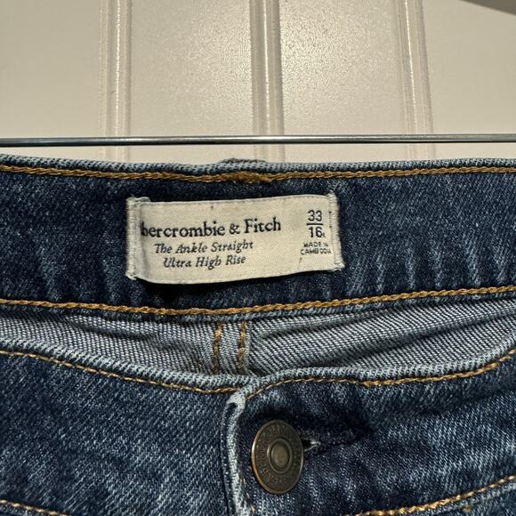 Abercrombie Fitch Ankle Straight Ultra High Rise Jeans Size 16 - Picture 3 of 5